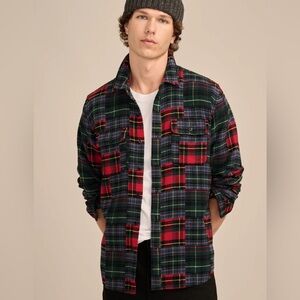 Lucky Brand Men’s Plaid Cloud Soft Flannel Button Front Cotton Shirt Plaid Sz M